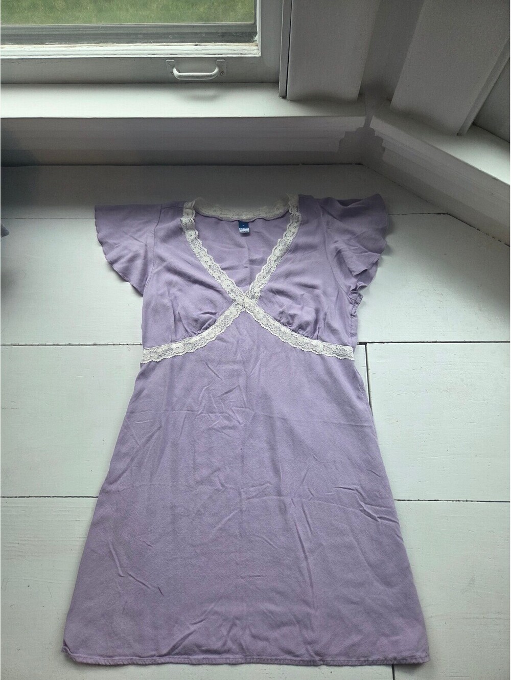 Old Navy Lavender Purple Lace Trim Dress Medium